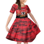 Custom St Kilda Football ANZAC Kid Short Sleeve Dress Gallipoli Camouflage With Poppies