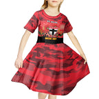 Custom St Kilda Football ANZAC Kid Short Sleeve Dress Gallipoli Camouflage With Poppies