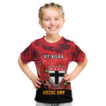 Custom St Kilda Football ANZAC Kid T Shirt Gallipoli Camouflage With Poppies