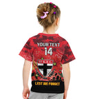 Custom St Kilda Football ANZAC Kid T Shirt Gallipoli Camouflage With Poppies