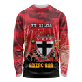 Custom St Kilda Football ANZAC Long Sleeve Shirt Gallipoli Camouflage With Poppies