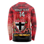 Custom St Kilda Football ANZAC Long Sleeve Shirt Gallipoli Camouflage With Poppies