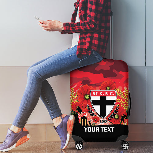 Custom St Kilda Football ANZAC Luggage Cover Gallipoli Camouflage With Poppies