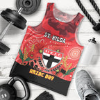 Custom St Kilda Football ANZAC Men Tank Top Gallipoli Camouflage With Poppies