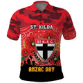 Custom St Kilda Football ANZAC Polo Shirt Gallipoli Camouflage With Poppies