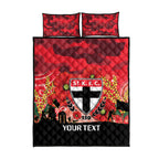 Custom St Kilda Football ANZAC Quilt Bed Set Gallipoli Camouflage With Poppies