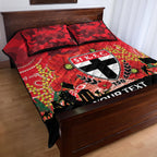 Custom St Kilda Football ANZAC Quilt Bed Set Gallipoli Camouflage With Poppies