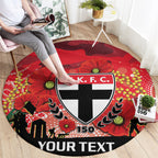 Custom St Kilda Football ANZAC Round Carpet Gallipoli Camouflage With Poppies