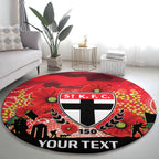 Custom St Kilda Football ANZAC Round Carpet Gallipoli Camouflage With Poppies