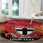 Custom St Kilda Football ANZAC Round Carpet Gallipoli Camouflage With Poppies