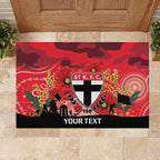 Custom St Kilda Football ANZAC Rubber Doormat Gallipoli Camouflage With Poppies