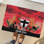 Custom St Kilda Football ANZAC Rubber Doormat Gallipoli Camouflage With Poppies