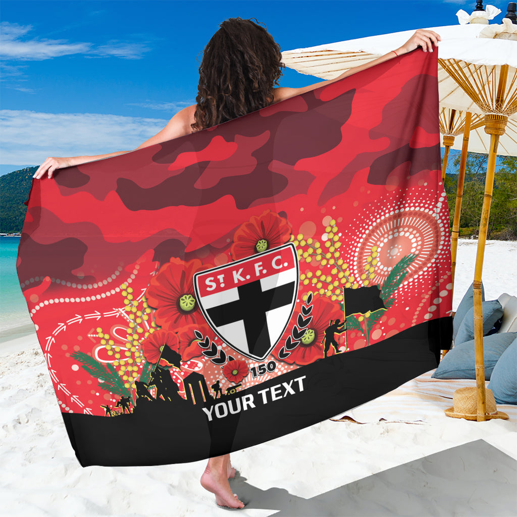 Custom St Kilda Football ANZAC Sarong Gallipoli Camouflage With Poppies