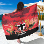Custom St Kilda Football ANZAC Sarong Gallipoli Camouflage With Poppies