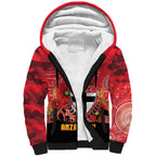 Custom St Kilda Football ANZAC Sherpa Hoodie Gallipoli Camouflage With Poppies