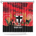 Custom St Kilda Football ANZAC Shower Curtain Gallipoli Camouflage With Poppies