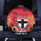 Custom St Kilda Football ANZAC Spare Tire Cover Gallipoli Camouflage With Poppies