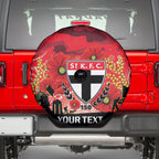 Custom St Kilda Football ANZAC Spare Tire Cover Gallipoli Camouflage With Poppies