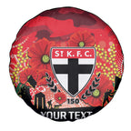 Custom St Kilda Football ANZAC Spare Tire Cover Gallipoli Camouflage With Poppies