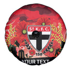 Custom St Kilda Football ANZAC Spare Tire Cover Gallipoli Camouflage With Poppies