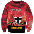 Custom St Kilda Football ANZAC Sweatshirt Gallipoli Camouflage With Poppies