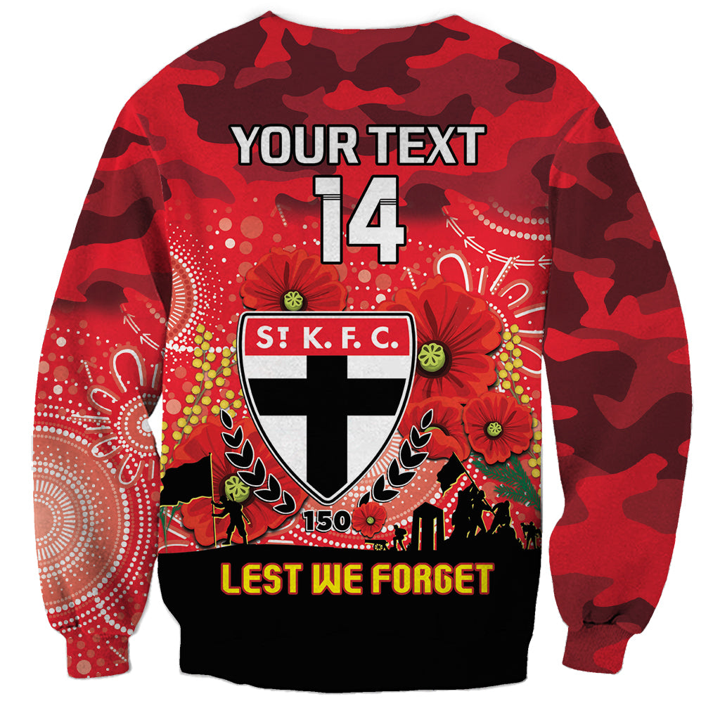 Custom St Kilda Football ANZAC Sweatshirt Gallipoli Camouflage With Poppies