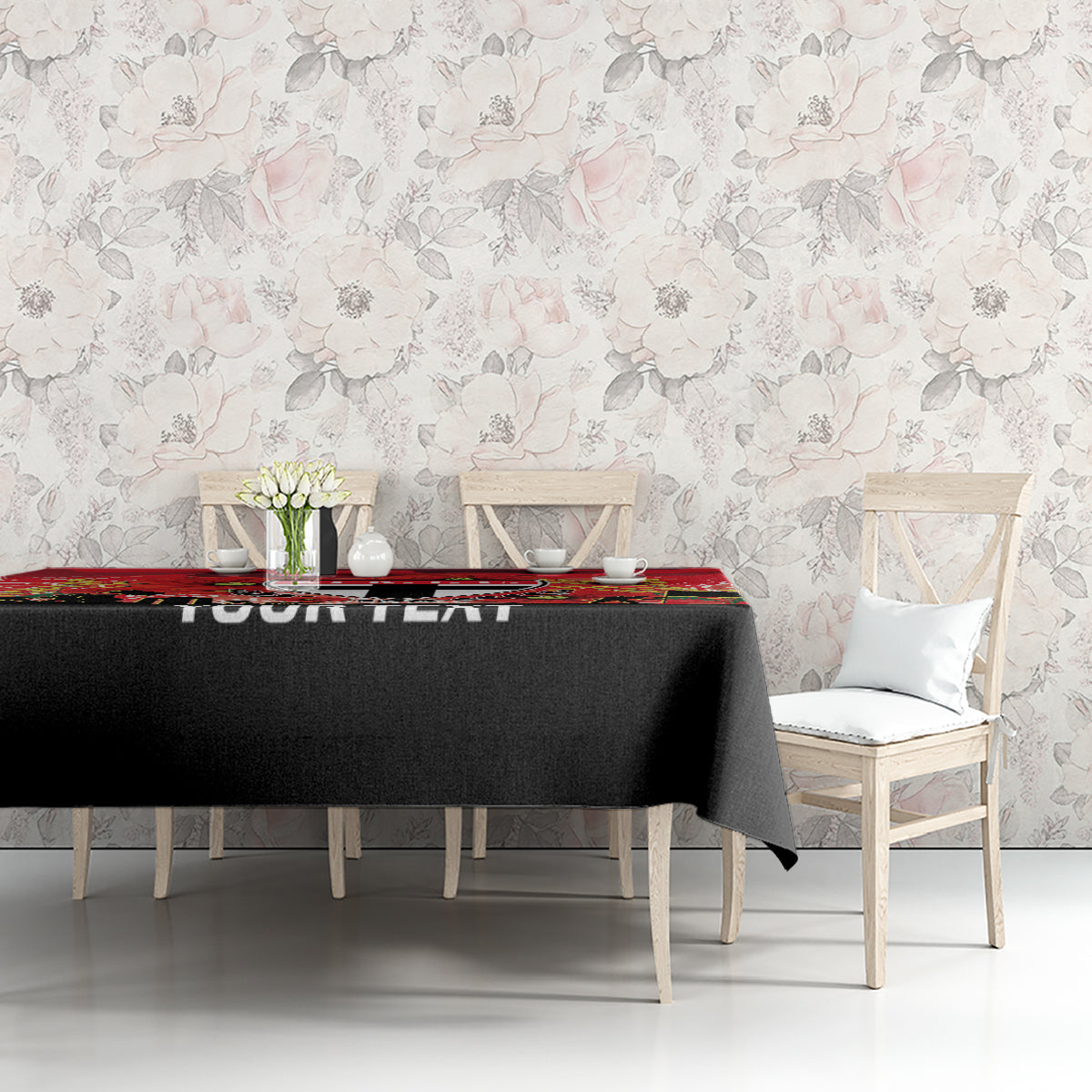 Custom St Kilda Football ANZAC Tablecloth Gallipoli Camouflage With Poppies