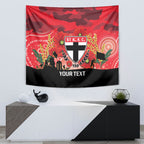 Custom St Kilda Football ANZAC Tapestry Gallipoli Camouflage With Poppies