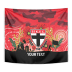 Custom St Kilda Football ANZAC Tapestry Gallipoli Camouflage With Poppies