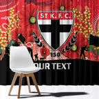 Custom St Kilda Football ANZAC Window Curtain Gallipoli Camouflage With Poppies
