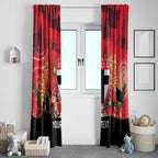 Custom St Kilda Football ANZAC Window Curtain Gallipoli Camouflage With Poppies