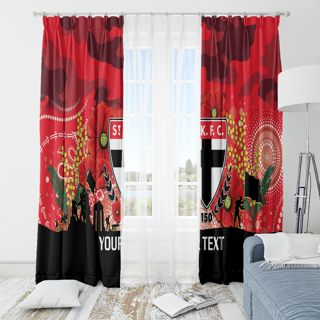 Custom St Kilda Football ANZAC Window Curtain Gallipoli Camouflage With Poppies