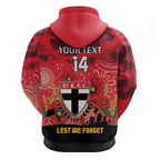 Custom St Kilda Football ANZAC Zip Hoodie Gallipoli Camouflage With Poppies
