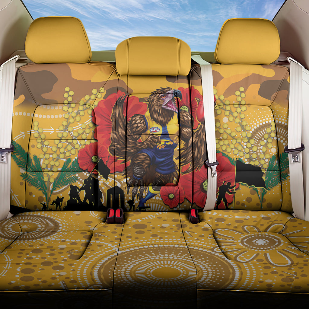 Custom Eagles Football ANZAC Back Car Seat Cover Gallipoli Camouflage With Poppies