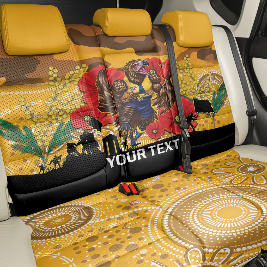 Custom Eagles Football ANZAC Back Car Seat Cover Gallipoli Camouflage With Poppies
