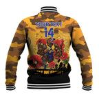 Custom Eagles Football ANZAC Baseball Jacket Gallipoli Camouflage With Poppies