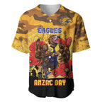Custom Eagles Football ANZAC Baseball Jersey Gallipoli Camouflage With Poppies