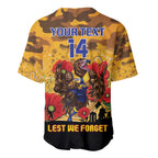 Custom Eagles Football ANZAC Baseball Jersey Gallipoli Camouflage With Poppies