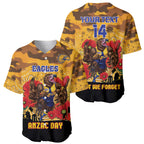 Custom Eagles Football ANZAC Baseball Jersey Gallipoli Camouflage With Poppies