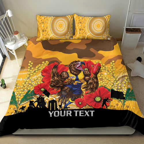 Custom Eagles Football ANZAC Bedding Set Gallipoli Camouflage With Poppies