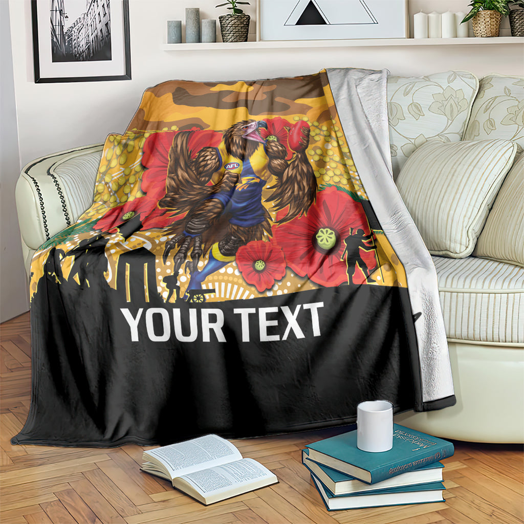 Custom Eagles Football ANZAC Blanket Gallipoli Camouflage With Poppies