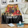 Custom Eagles Football ANZAC Blanket Gallipoli Camouflage With Poppies