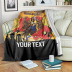 Custom Eagles Football ANZAC Blanket Gallipoli Camouflage With Poppies