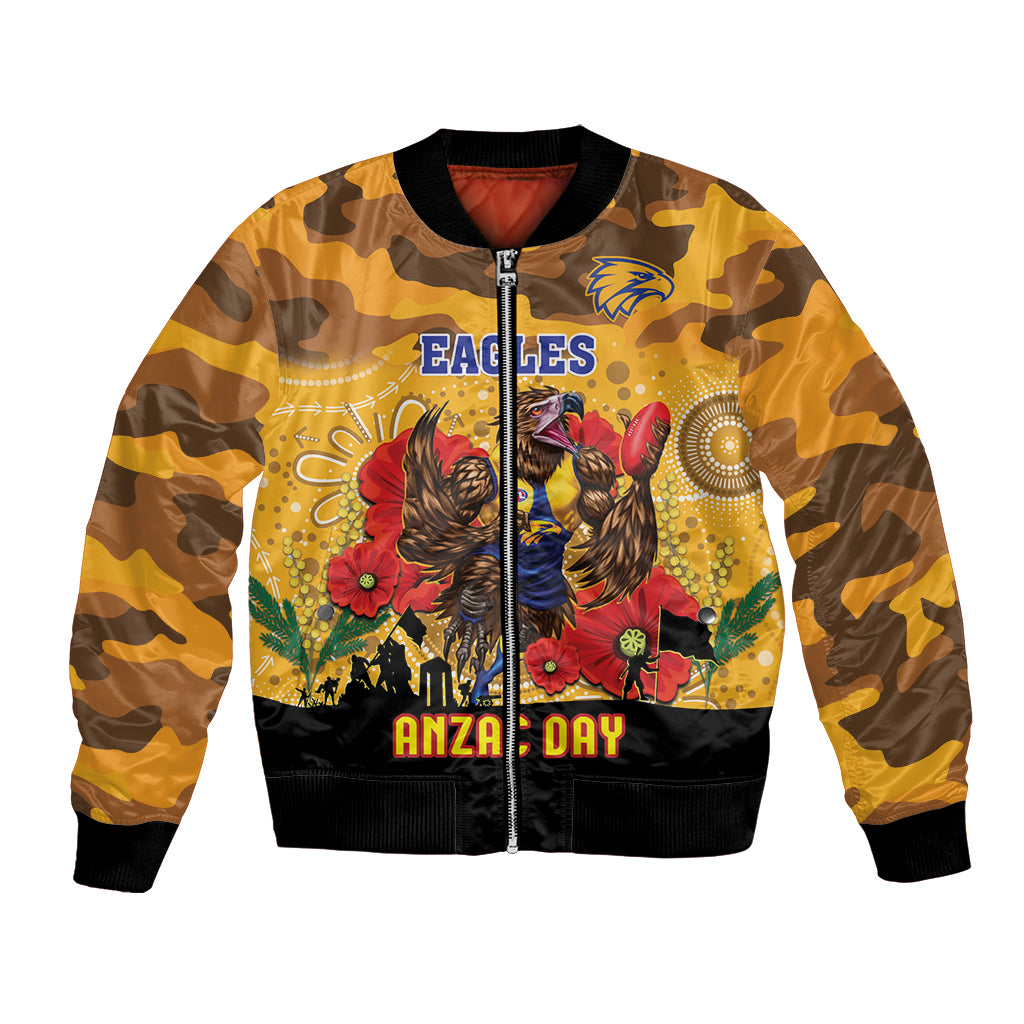Custom Eagles Football ANZAC Bomber Jacket Gallipoli Camouflage With Poppies