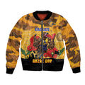 Custom Eagles Football ANZAC Bomber Jacket Gallipoli Camouflage With Poppies