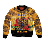 Custom Eagles Football ANZAC Bomber Jacket Gallipoli Camouflage With Poppies