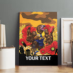 Custom Eagles Football ANZAC Canvas Wall Art Gallipoli Camouflage With Poppies