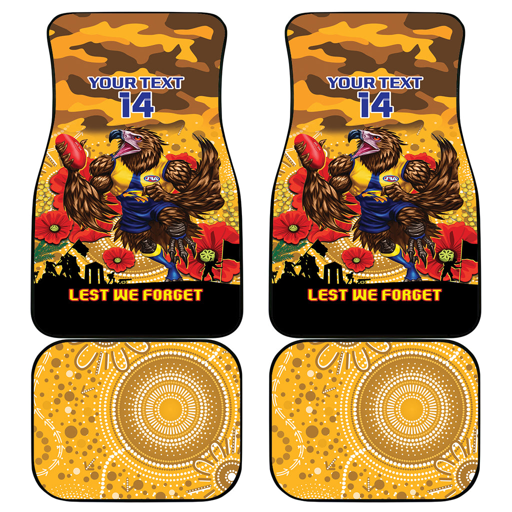 Custom Eagles Football ANZAC Car Mats Gallipoli Camouflage With Poppies