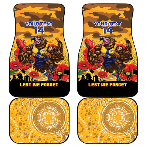Custom Eagles Football ANZAC Car Mats Gallipoli Camouflage With Poppies
