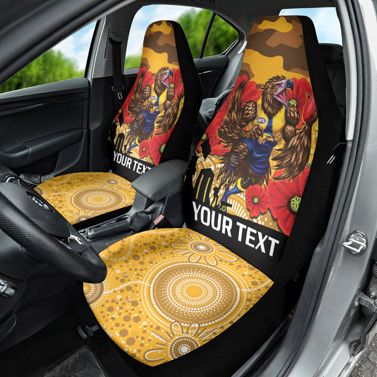 Custom Eagles Football ANZAC Car Seat Cover Gallipoli Camouflage With Poppies